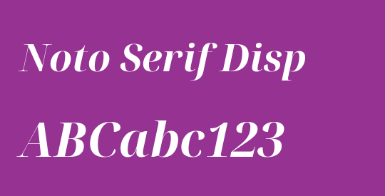Noto Serif Disp