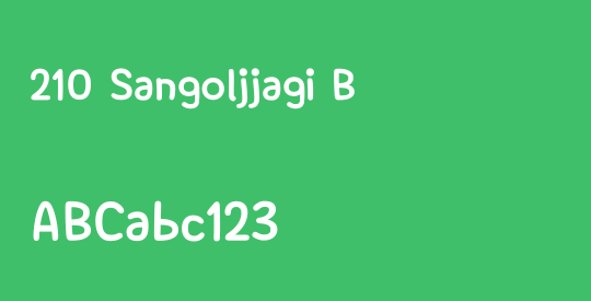 210 Sangoljjagi B