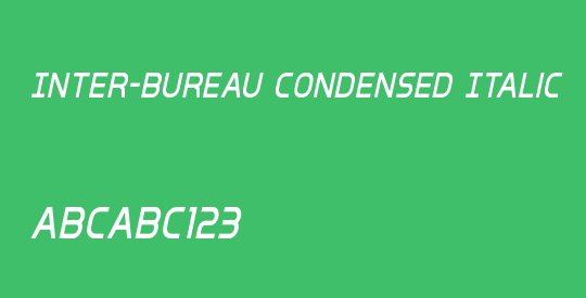 Inter-Bureau Condensed Italic