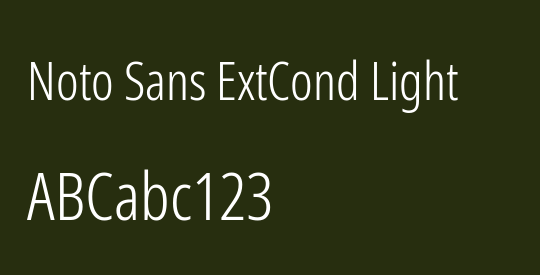 Noto Sans ExtCond Light