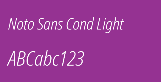 Noto Sans Cond Light
