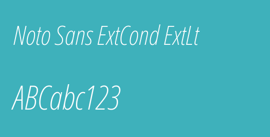 Noto Sans ExtCond ExtLt