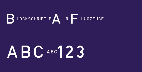 Blockschrift f¸r Flugzeuge