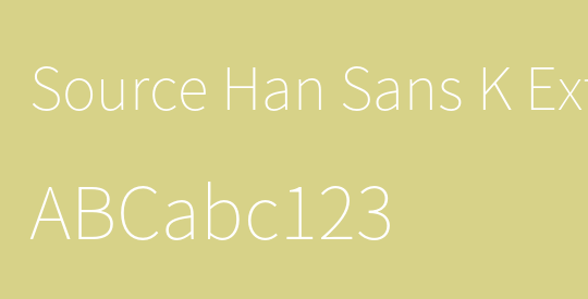 Source Han Sans K ExtraLight