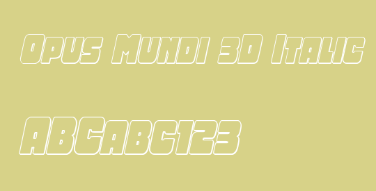 Opus Mundi 3D Italic