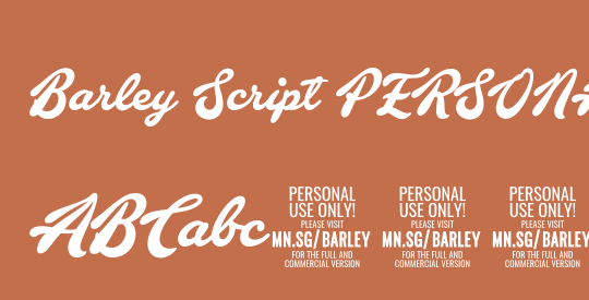 Barley Script PERSONAL USE