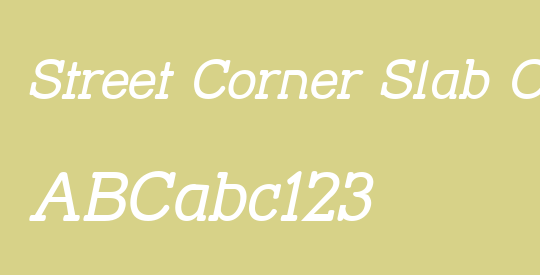 Street Corner Slab Oblique