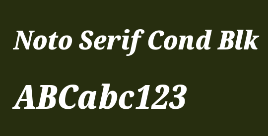 Noto Serif Cond Blk