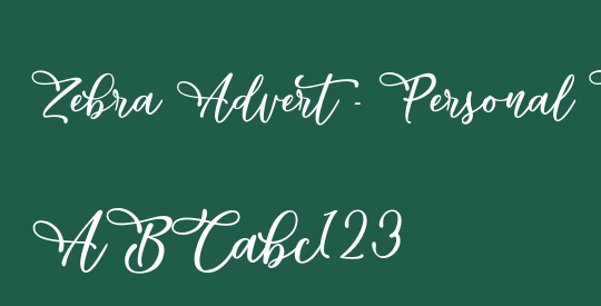 Zebra Advert - Personal Use