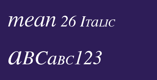 MEAN 26 Italic