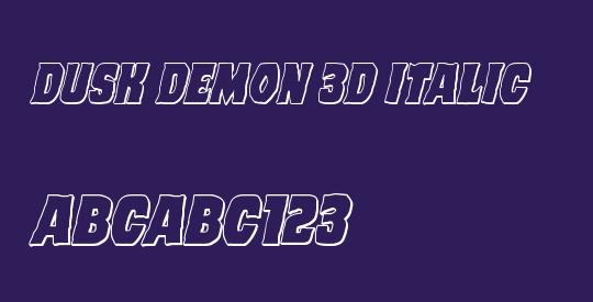 Dusk Demon 3D Italic