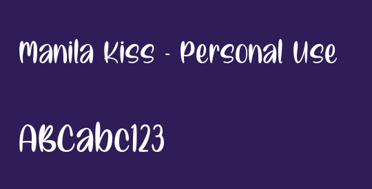 Manila Kiss - Personal Use