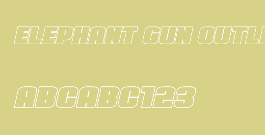 Elephant Gun Outline Italic