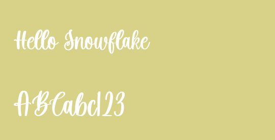 Hello Snowflake