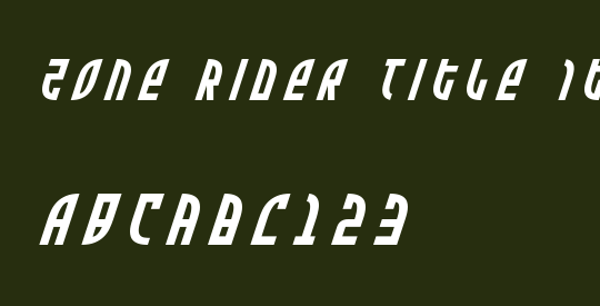 Zone Rider Title Italic