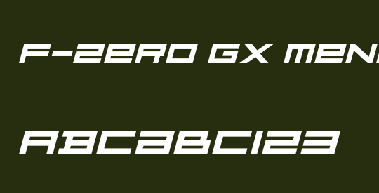 F-Zero GX Menu Font