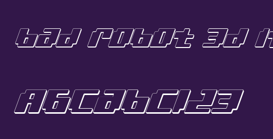 bad robot 3d italic
