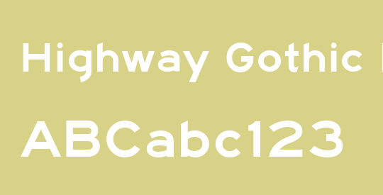 Highway Gothic Expanded