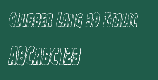 Clubber Lang 3D Italic