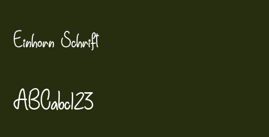 Einhorn Schrift