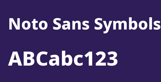 Noto Sans Symbols ExtBd