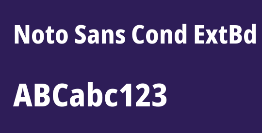 Noto Sans Cond ExtBd