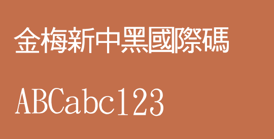 金梅新中黑國際碼