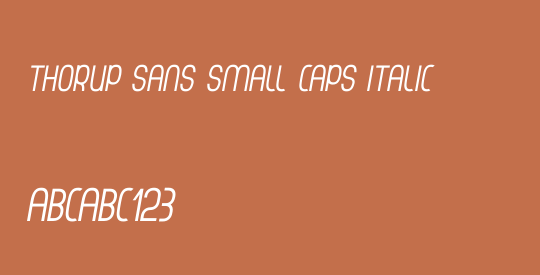Thorup Sans Small Caps Italic