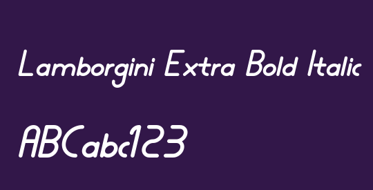 Lamborgini Extra Bold Italic
