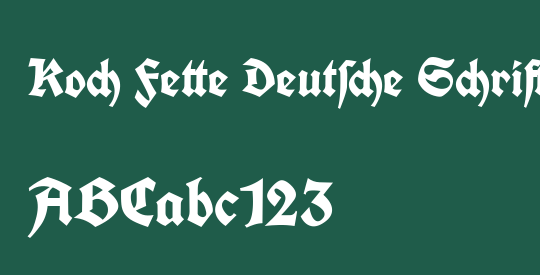 Koch Fette Deutsche Schrift
