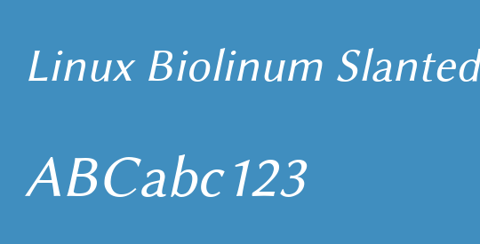 Linux Biolinum Slanted