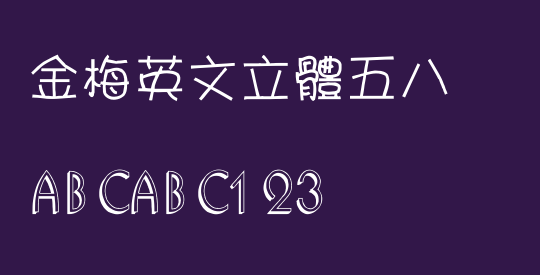金梅英文立體五八