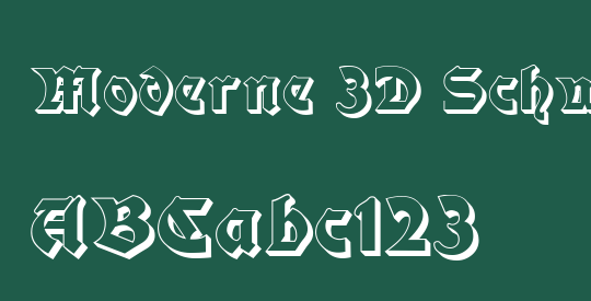 Moderne 3D Schwabacher