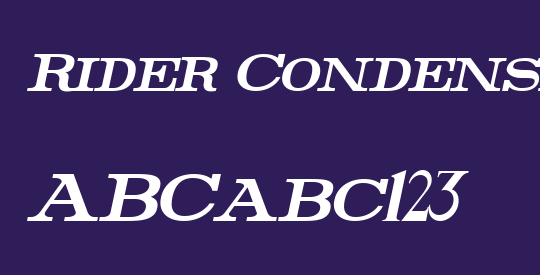 Rider Condensed