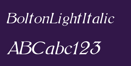 BoltonLightItalic