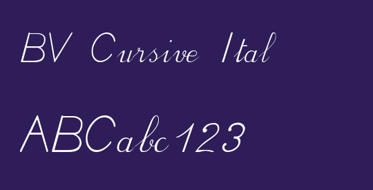 BV Cursive Ital