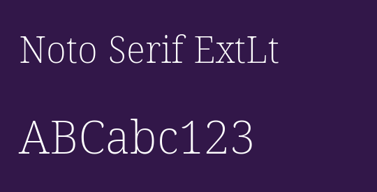 Noto Serif ExtLt