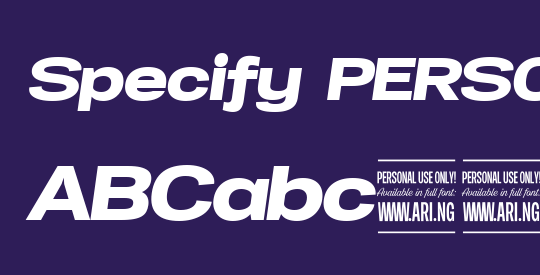 Specify PERSONAL Expanded