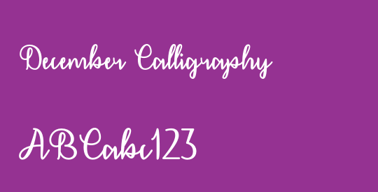 December Calligraphy