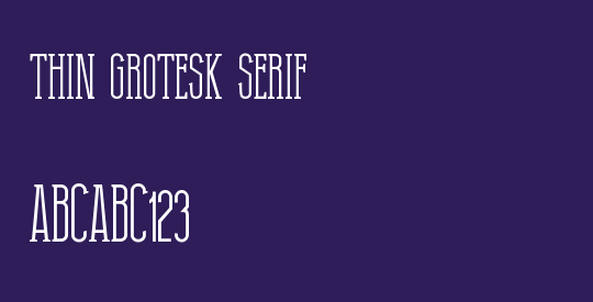 Thin Grotesk Serif