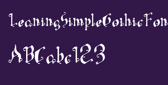 LeaningSimpleGothicFont