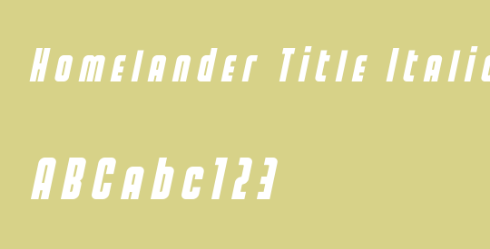 Homelander Title Italic