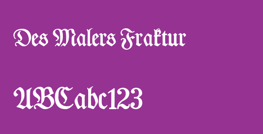 Des Malers Fraktur