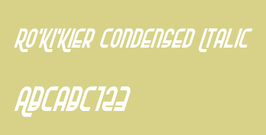 Ro'Ki'Kier Condensed Italic