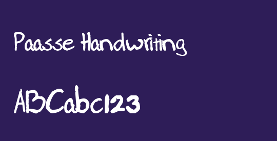 Paasse Handwriting