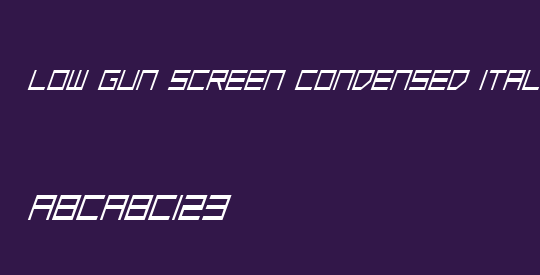 Low Gun Screen Condensed Italic