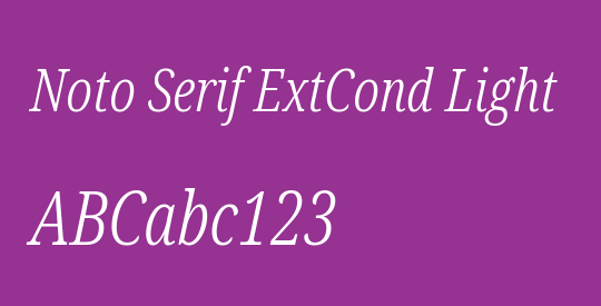 Noto Serif ExtCond Light