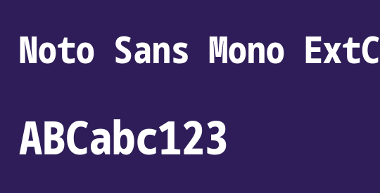 Noto Sans Mono ExtCond ExtBd