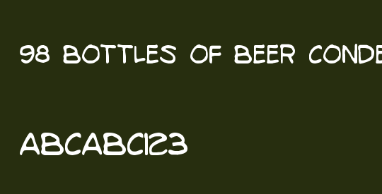 98 Bottles of Beer Condensed