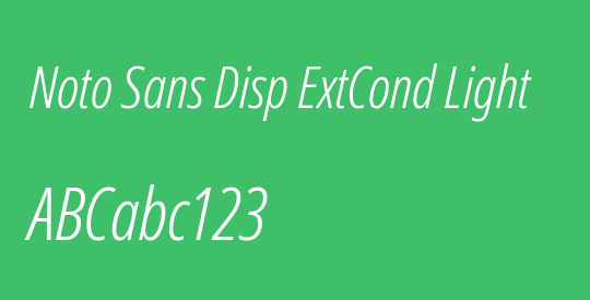 Noto Sans Disp ExtCond Light